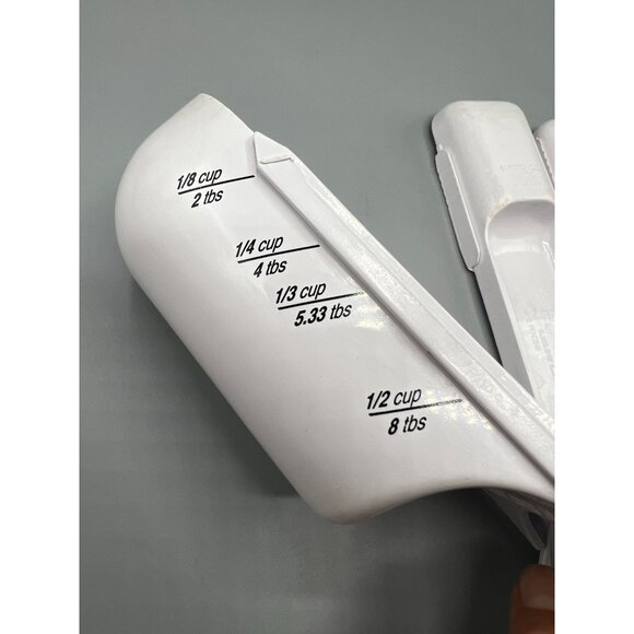 Pampered Chef Adjustable Measuring Spoon Cup Set Tablespoon Teaspoon Cup White - Picture 5 of 8